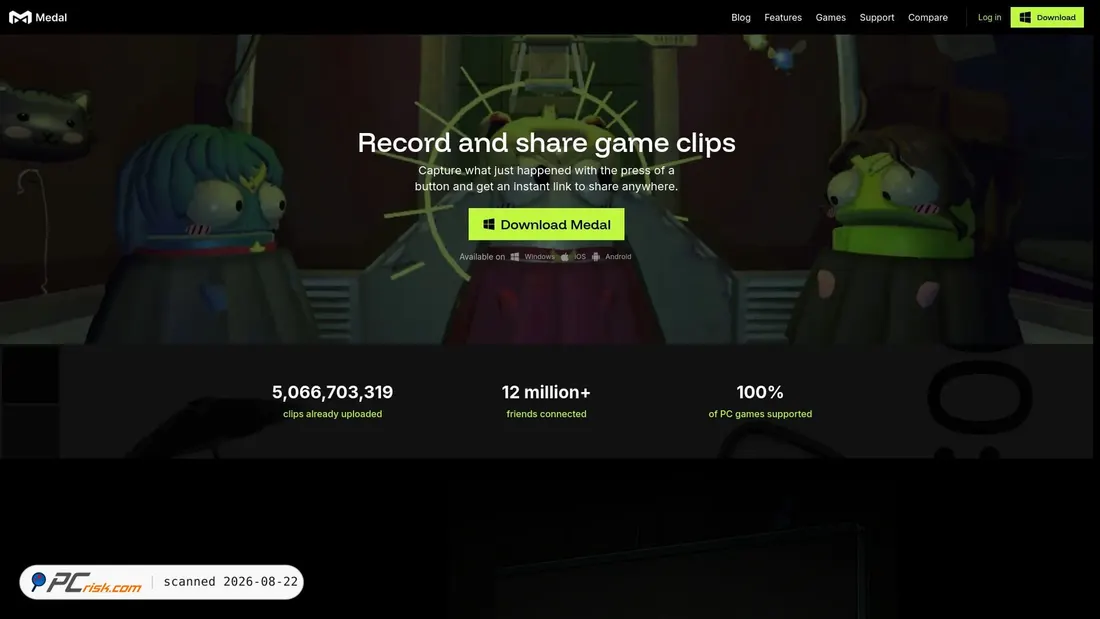 Screenshot von medal.tv