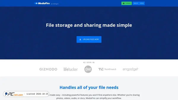 Captura de mediafire.com