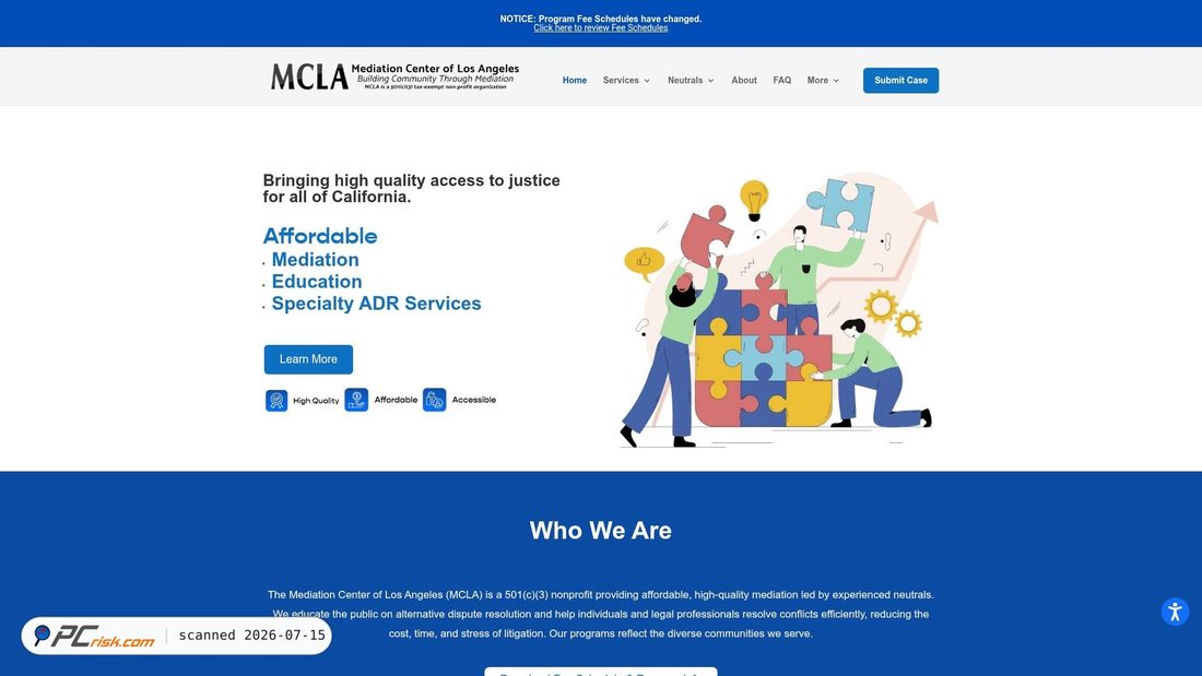 Screenshot of mediationla.org