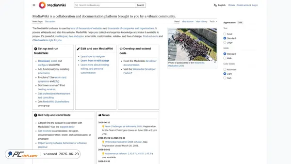 mediawiki.org screenshot