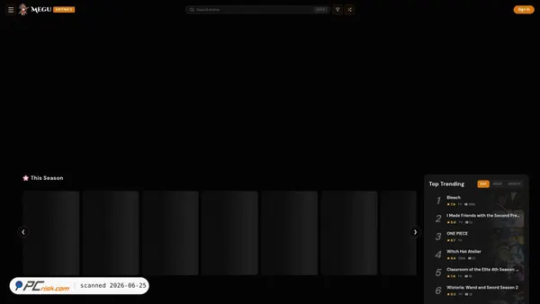 meguanime.com screenshot