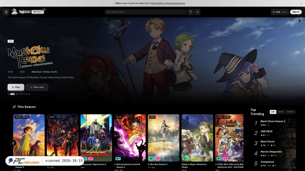 Is meguanime.com Safe? Security Scan Report | PCrisk
