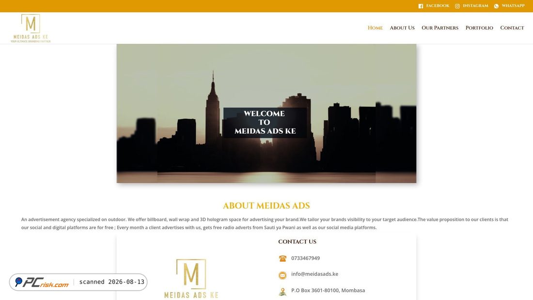 Screenshot of meidasads.ke