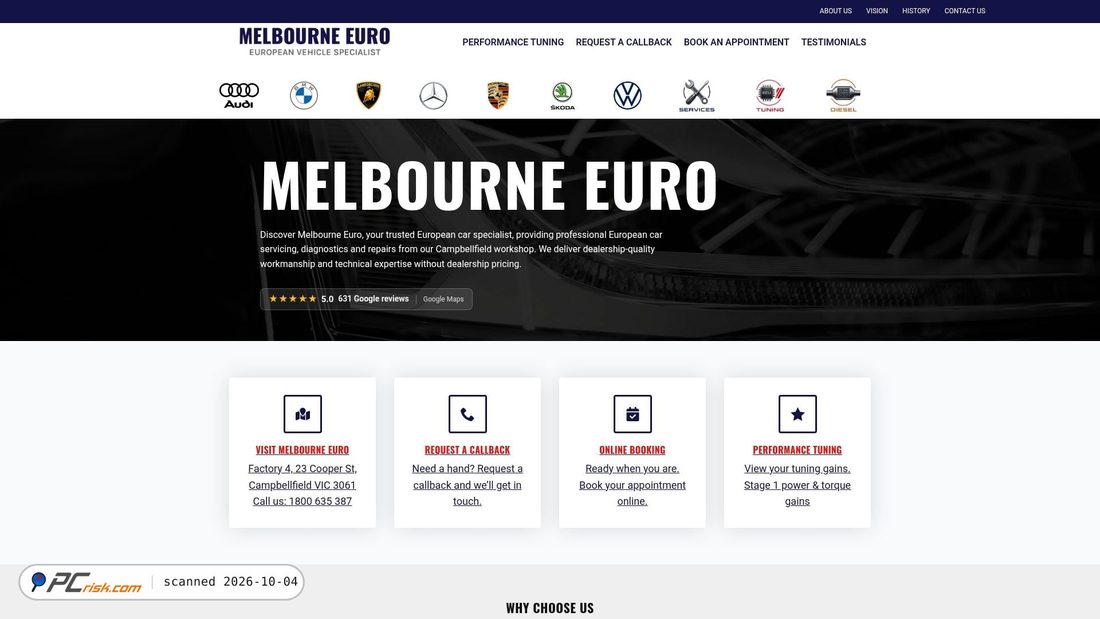Screenshot von melbourneeuro.com.au