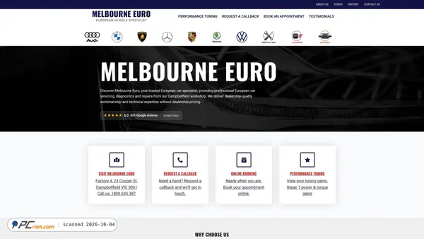 melbourneeuro.com.au Screenshot