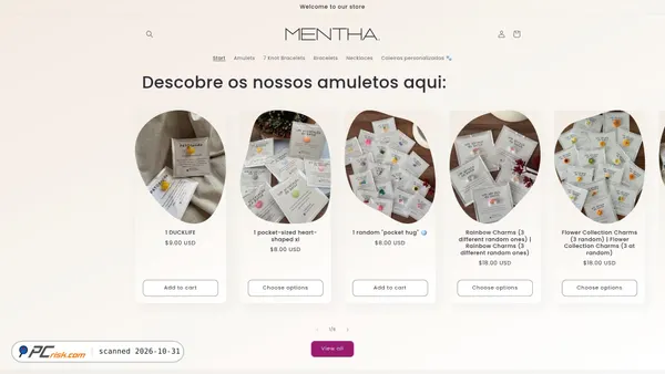 Captura de menthaportugal.myshopify.com