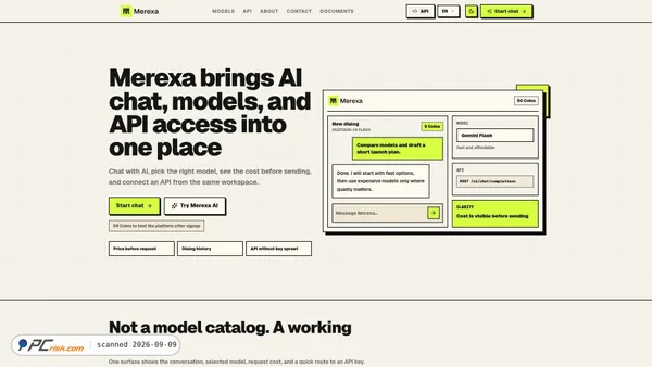 Screenshot van merexa.app