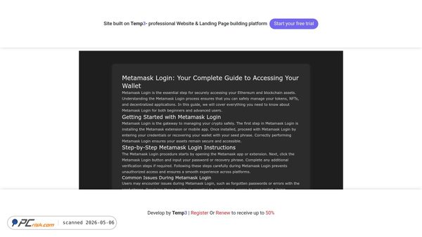 Screenshot di meta-auth-io.tem3.io