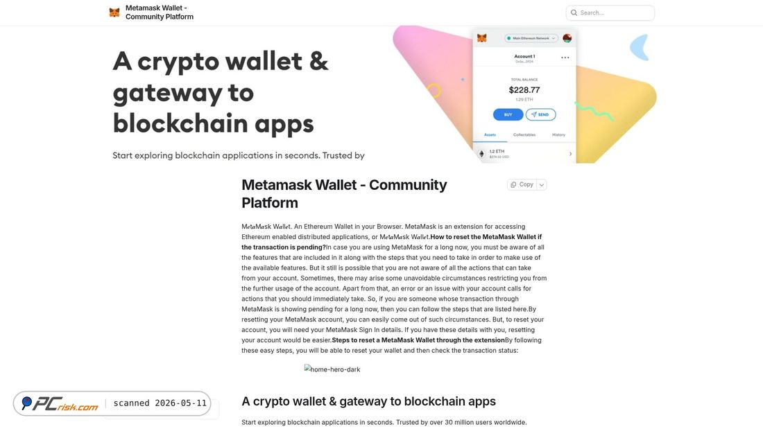 Screenshot von metamask-wxllet.gitbook.io