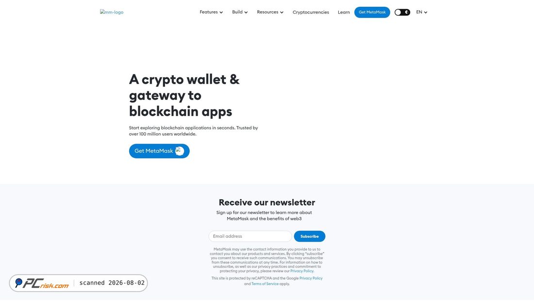 Screenshot of metamask.github.io