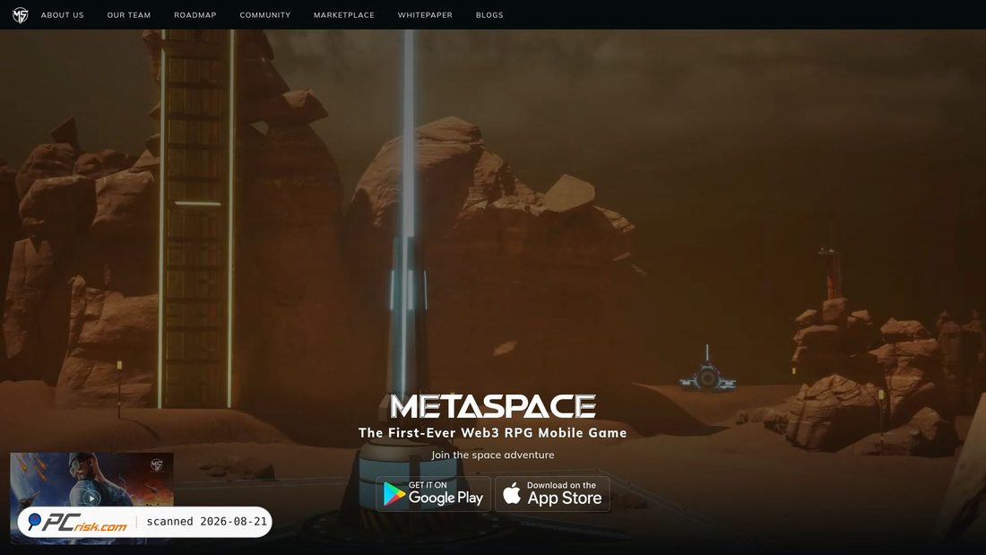 Screenshot von metaspacechains.com