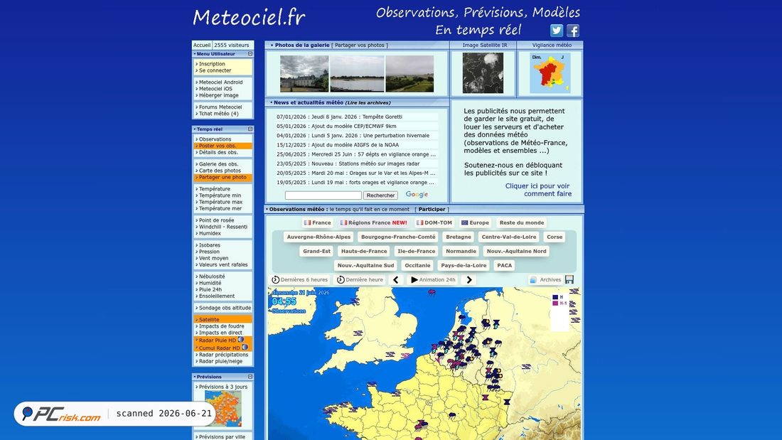 Screenshot of meteociel.fr
