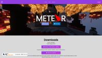 Captura de ecrã de meteorclient.com