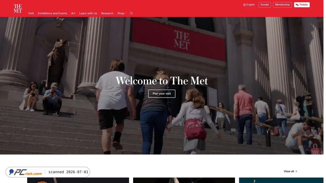 Screenshot of metmuseum.org