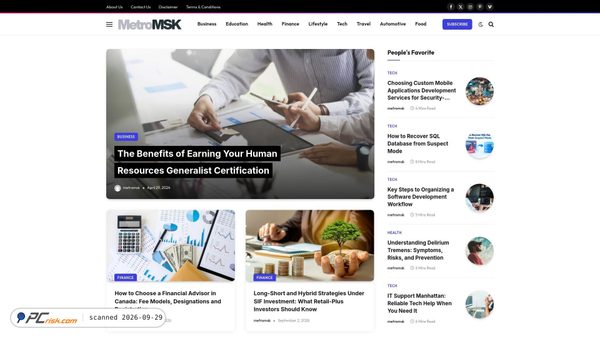 Screenshot van metromsk.com