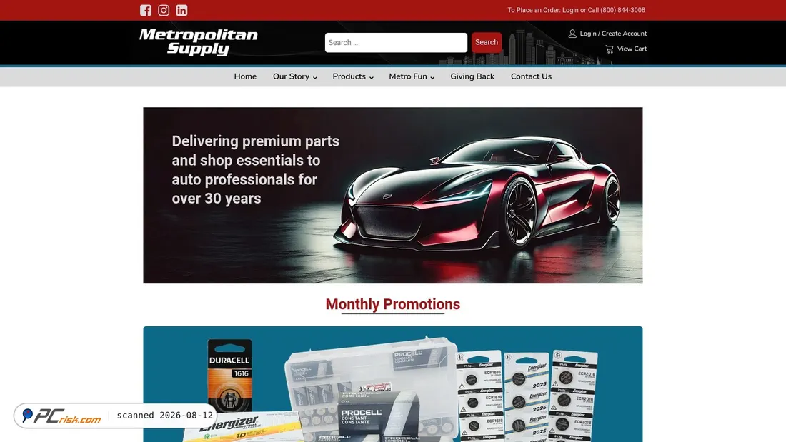 Screenshot of metropolitansupply.com