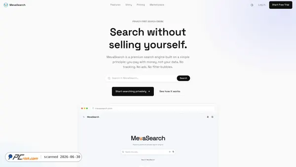 mevasearch.com screenshot
