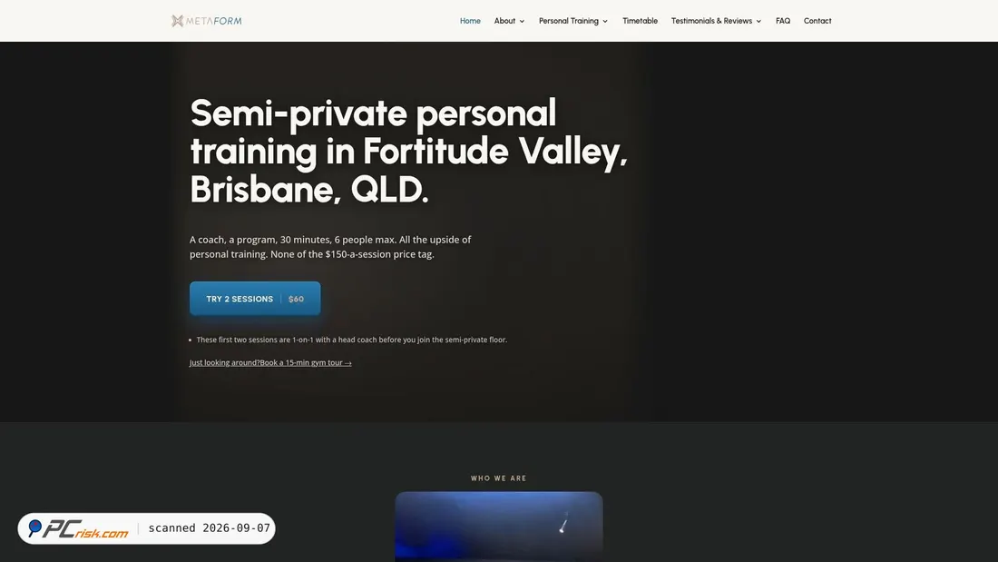 Captura de pantalla de mformfitness.com.au
