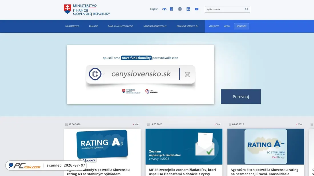 Screenshot of mfsr.sk