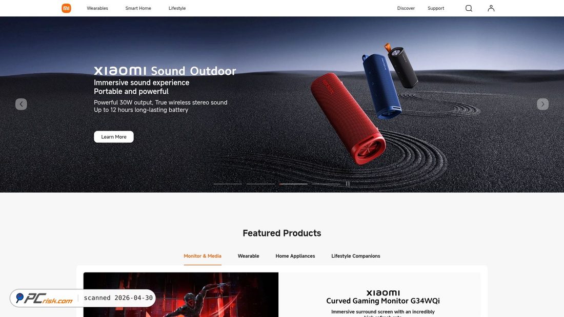 Screenshot von mi.com