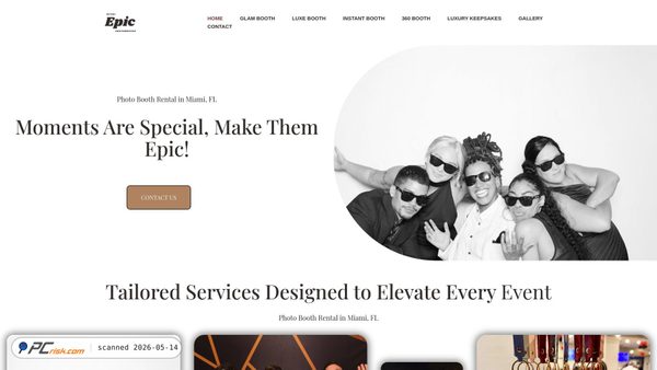 miamiepicphotobooths.com screenshot