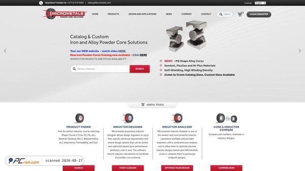 micrometals.com Screenshot