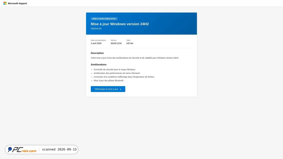 Screenshot of microsoft-update.support