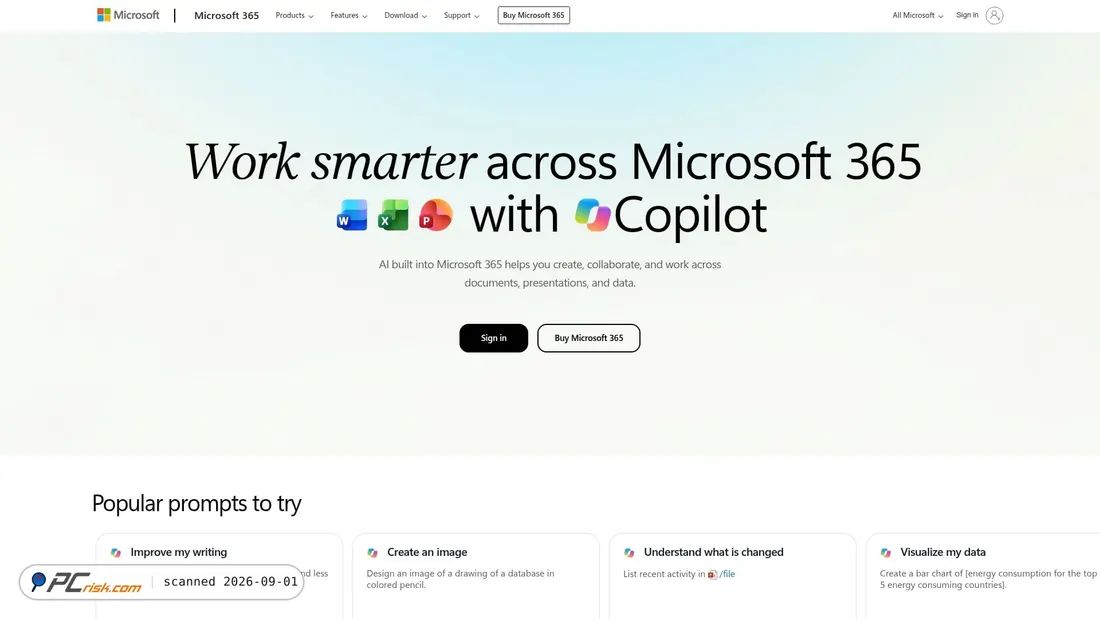 Screenshot of microsoft.cloud