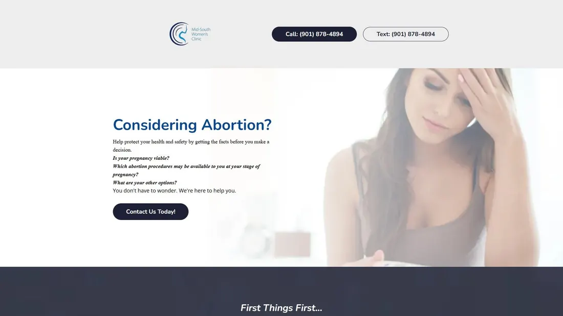 Screenshot of midsouthwomensclinic.net