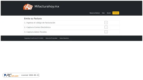 mifacturahoy.mx screenshot