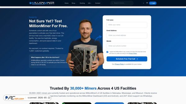 millionminer.com screenshot