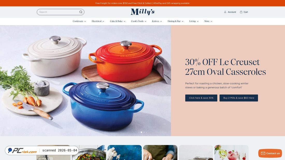 Screenshot von millyskitchen.co.nz