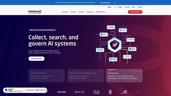mimecast.com screenshot