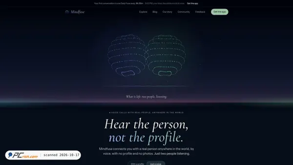 Captura de ecrã de mindfuse.io