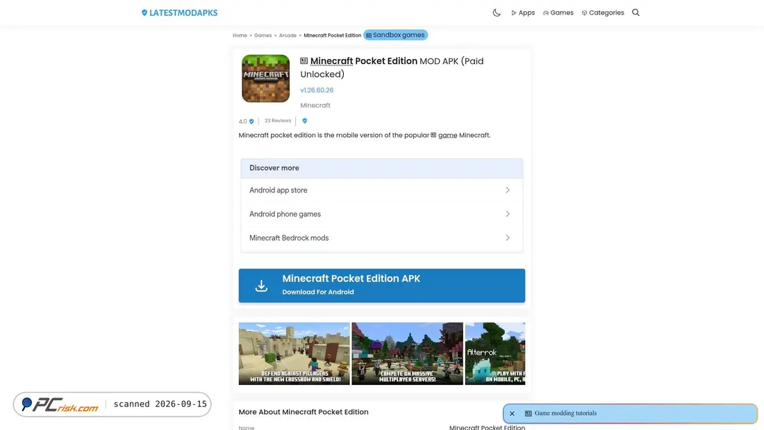 Capture d’écran de minecraft-pocket-edition-mod.latestmodapks.com