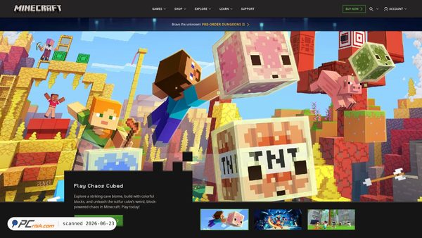 minecraft.com screenshot