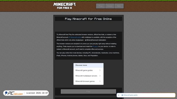 Screenshot van minecraftforfreex.com