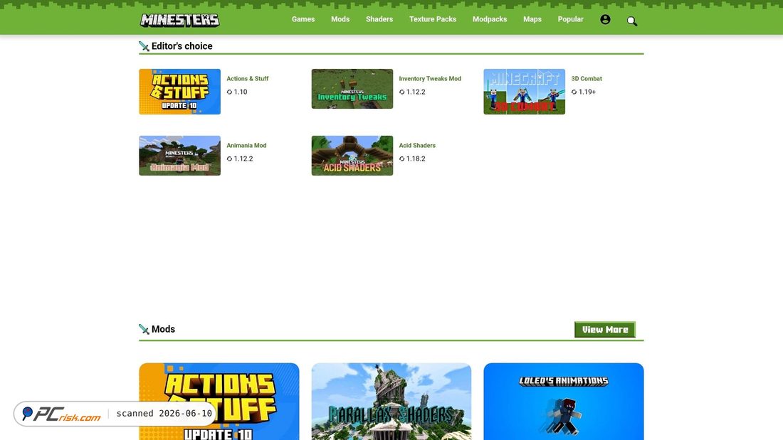 Screenshot of minesters.com