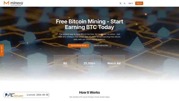 minevy.app Screenshot