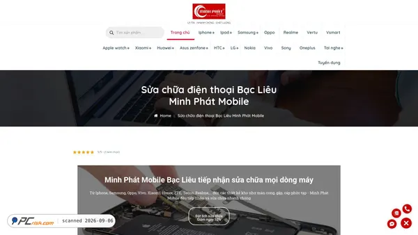 Captura de ecrã de minhphatmobile.com.vn