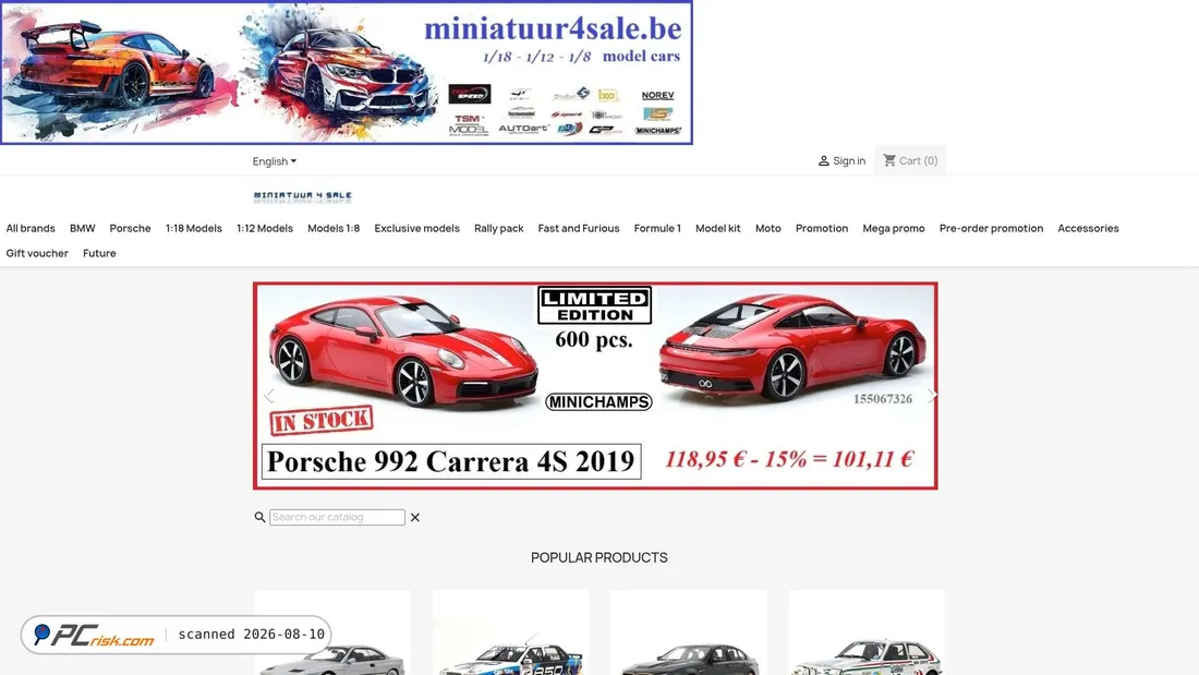 Screenshot of miniatuur4sale.be