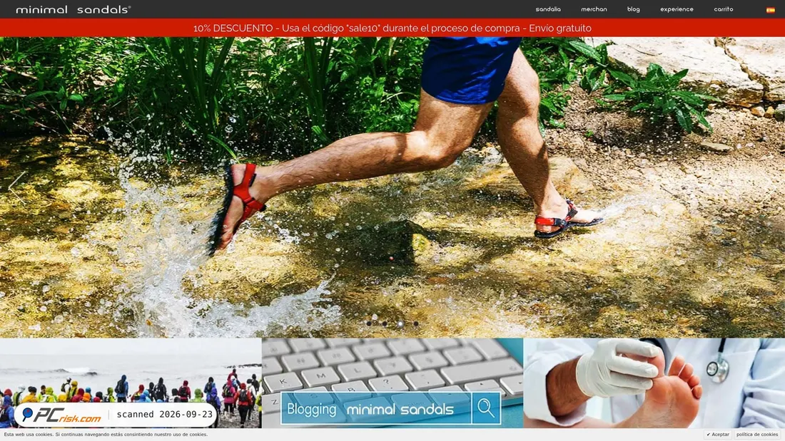 Captura de ecrã de minimalsandals.com