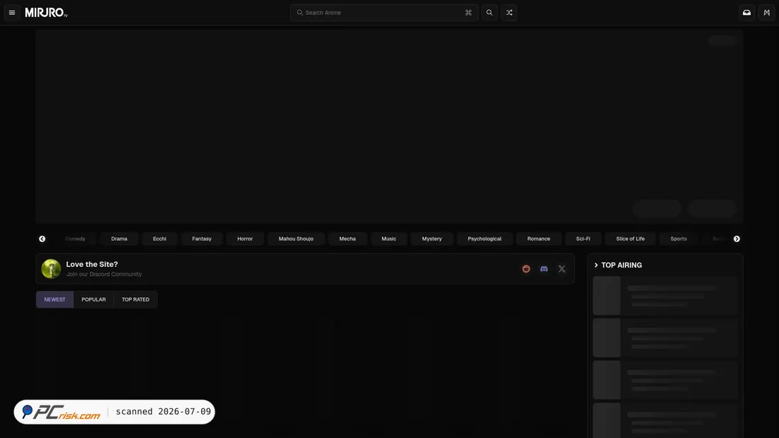 Screenshot of miruro.bz