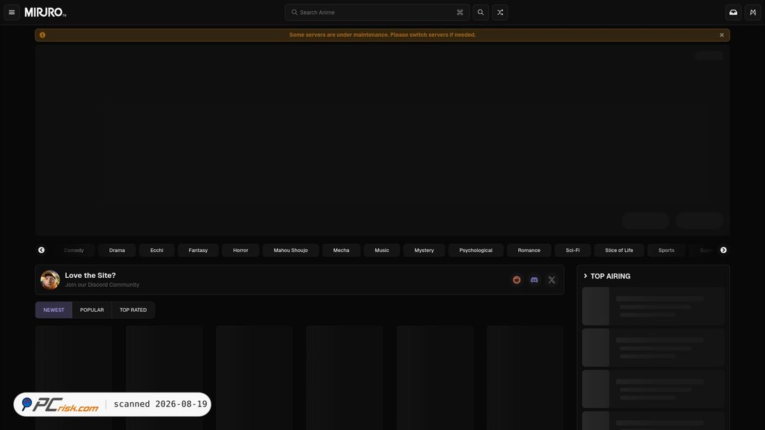 Screenshot von miruro.bz