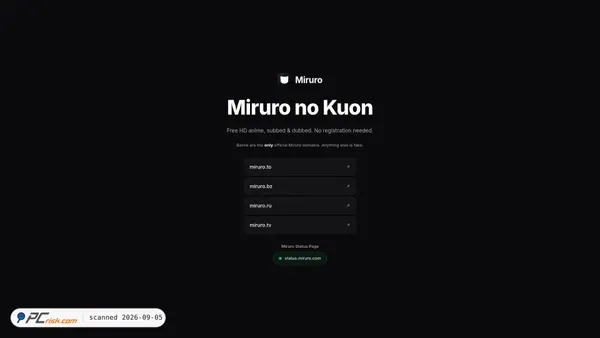 Zrzut ekranu miruro.com