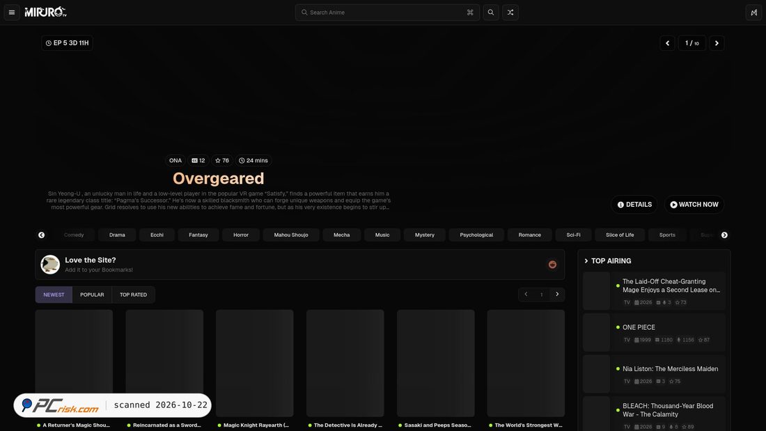 Screenshot von miruro.cx