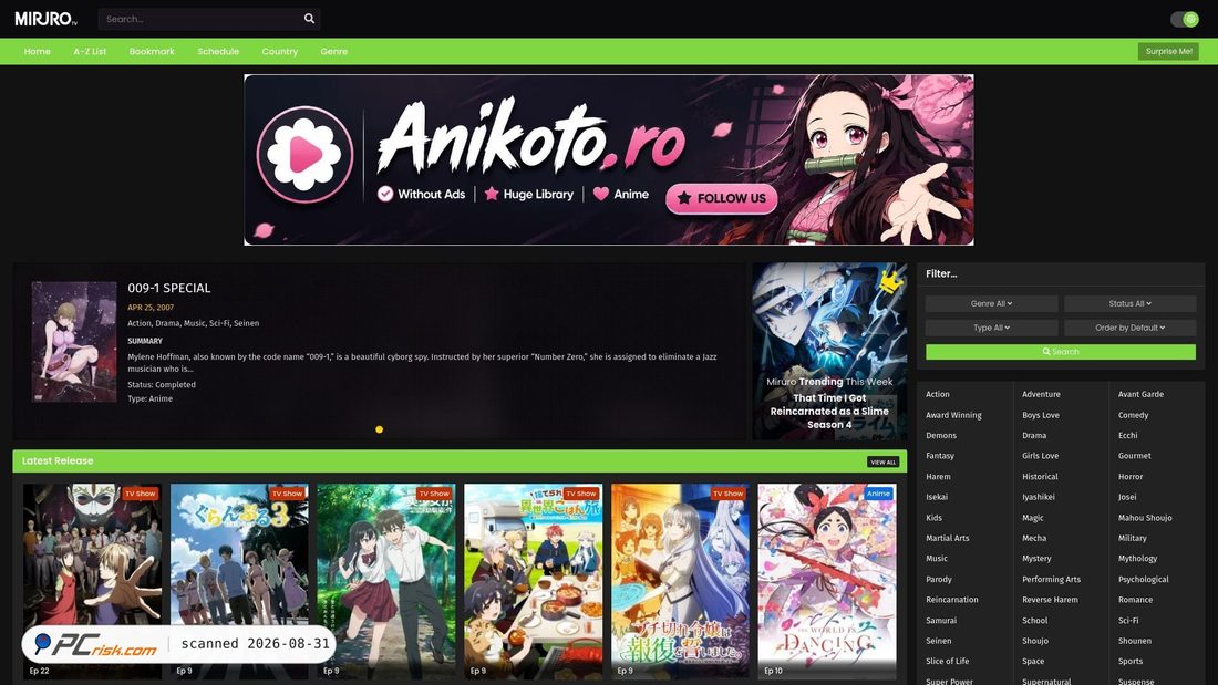 Captura de pantalla de miruro.ro