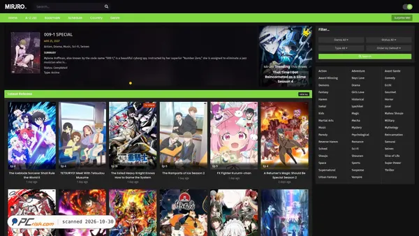 Screenshot di miruro.ro