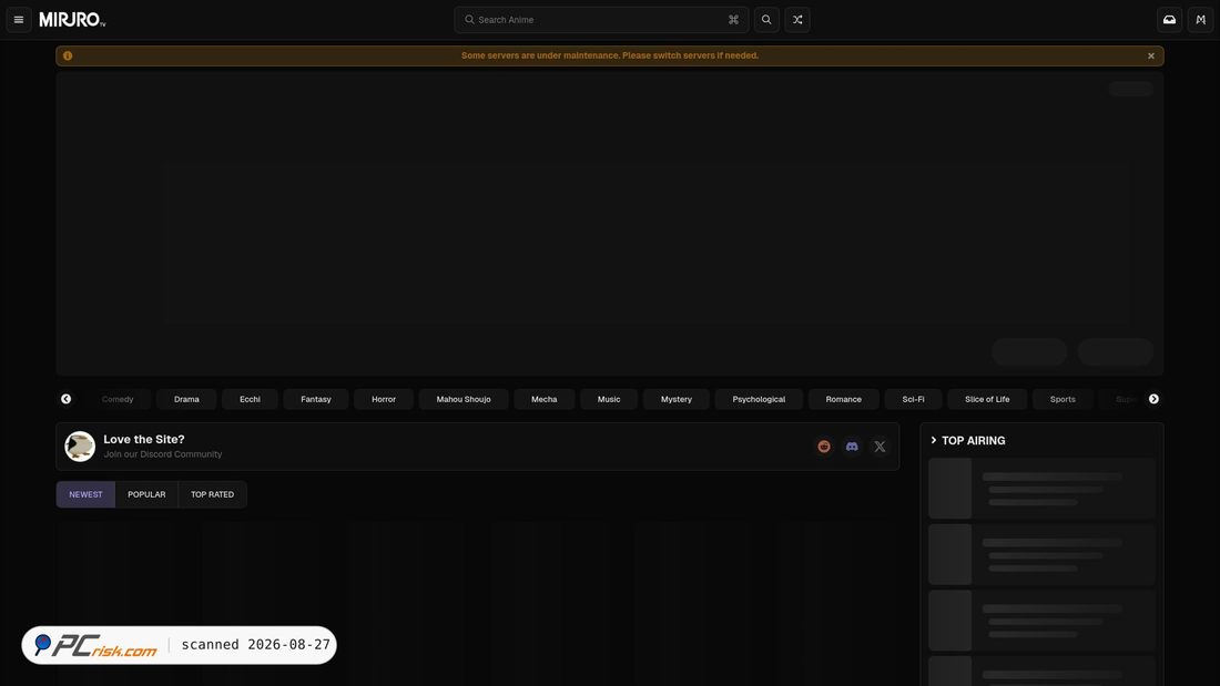 Screenshot von miruro.to