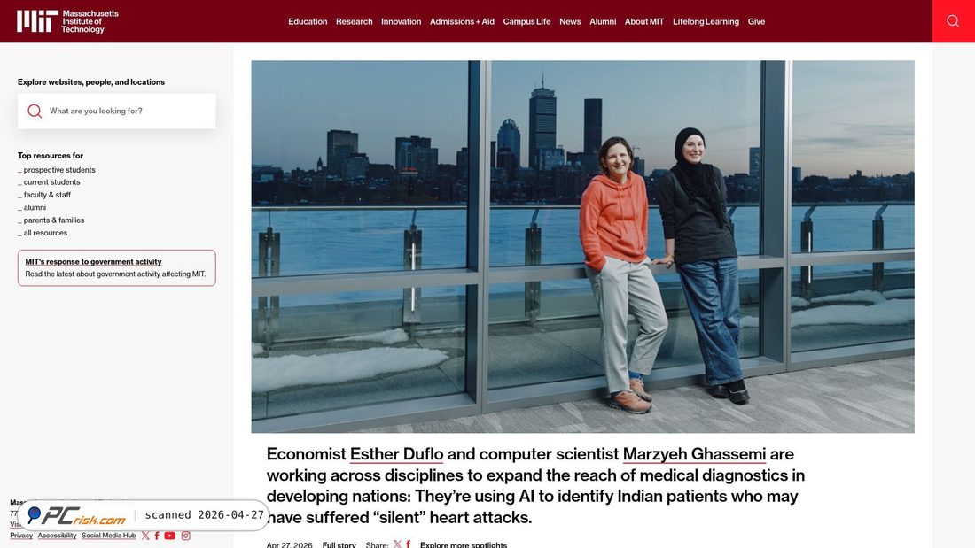 Screenshot of mit.edu